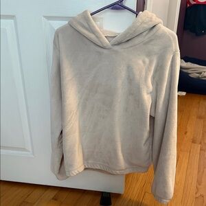 Cozy Hooded Plush Sweater - Cream